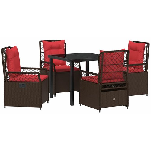 vidaXL Komplet za jedilnico v vrtu 5 pcs Rjava poli ratan, (5000045596) Cene