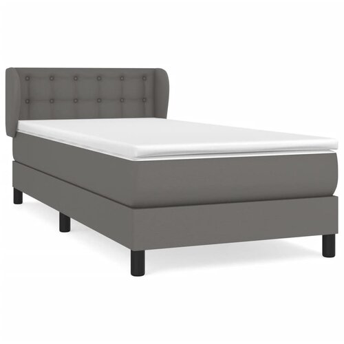 Maison Chic Box spring postelja - Vzmetna postelja z vzmetnico siva 80x200 cm umetno usnje SL14126, (21906259) Slike