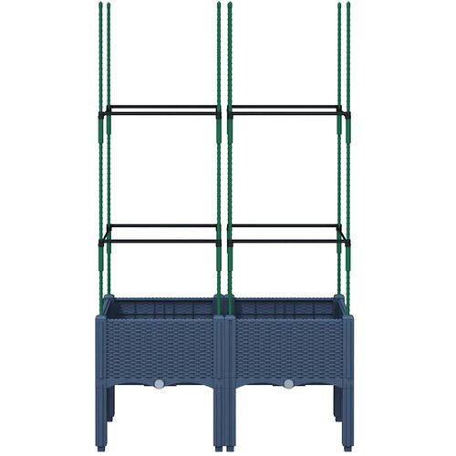  Vrtna sadilica s re&amp;scaron;etkom plava siva 80 x 40 x 142,5 cm PP Slike
