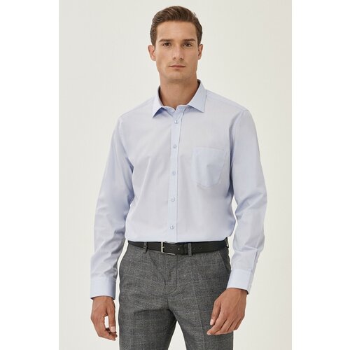 ALTINYILDIZ CLASSICS Men's Light Blue Easy-to-Iron Comfort Fit Comfy Cut Classic Collar Shirt. Slike