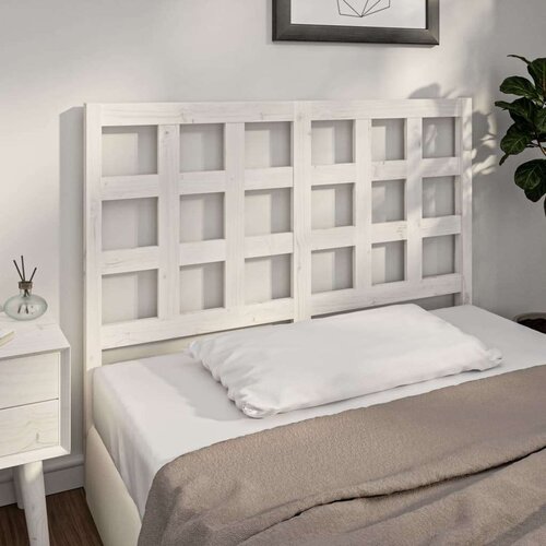  Uzglavlje za krevet bijelo 125 5x4x100 cm od masivne borovine Slike
