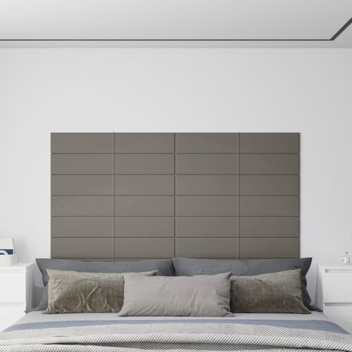 VidaXL Zidne ploče 12 kom svjetlosive 90 x 15 cm bar&amp;scaron;unaste 1,62 m&amp;sup2; Slike