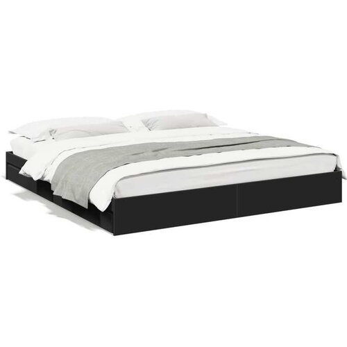 vidaXL Okvir za krevet s ladicama crni 200x200 cm konstruirano drvo Cene