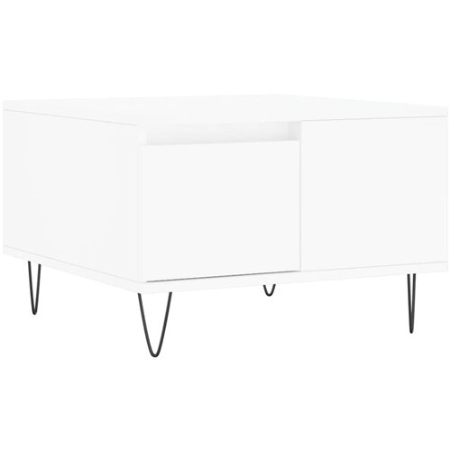 Maison Chic Klubska mizica - kavna mizica - Nizka mizica bela 55x55x36,5 cm inženirski les, (21753921) Cene