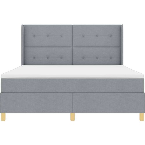 Box spring krevet Svijetlo siva 180 x 200 cm tkanina Slike