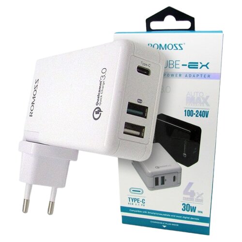Romoss Power adapter CUBE-EX Tip C, USB 3-Port Cene