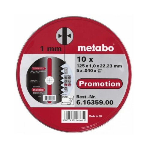 Metabo rezna ploca fi125x10 mm metal/inox 10 kom u konzervi Promotion Cene