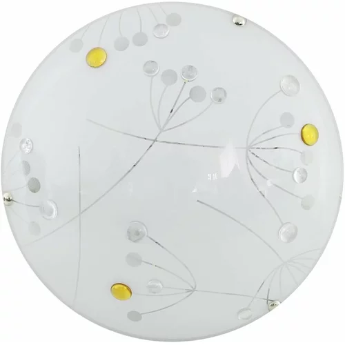 Candellux Lighting Bijela LED stropna svjetiljka sa staklenim sjenilom ø 30 cm Floral -