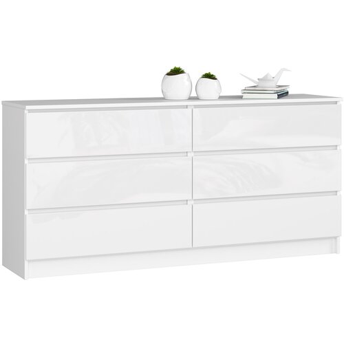 AKORD KOMODA K160 6SZ CLP BELA SJAJ, (21703013) Slike