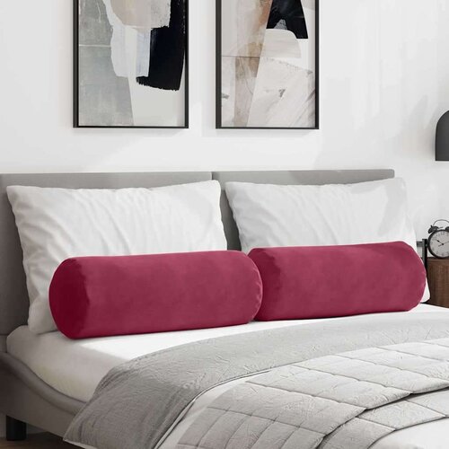 vidaXL valjkasti jastučići 2 pcs vinska crvena &Oslash; 25 x 70 cm Cijene