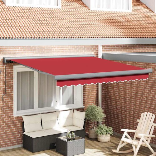vidaXL Retraktilna tenda Rdeča 300 x 250 cm Tkanina, kovina Cene