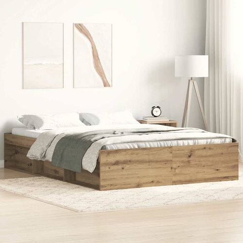 vidaXL Posteljni okvir brez vzmetnice artisian hrast 120x190 cm Cene