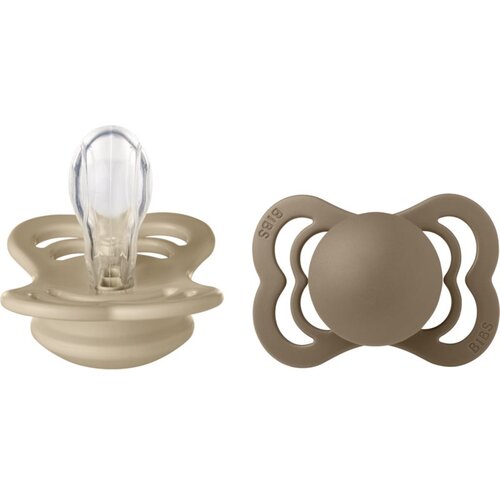 Bibs Supreme Silicone Size 1: 0+ months duda Vanilla / Dark Oak 2 kos Slike