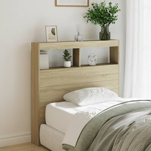  The Living Store Omarica za vzglavje postelje LED sonoma hrast 100x17x102 cm - Omarica Za Vzglavje Postelje, (21484821) Cene