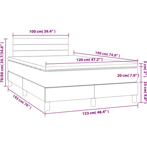  box spring s madracem tamnosmeđi 120 x 190 cm od tkanine Slike