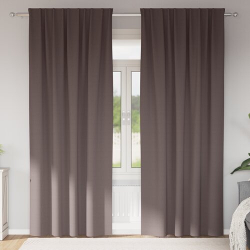 vidaXL Zavjese za zamračivanje 2 pcs Tamno smeđa 245 x 140 cm Cijene