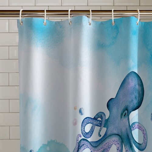 Catherine Lansfield Zavesa za tu&amp;scaron; 180x180 cm Octopus &amp;ndash; Slike