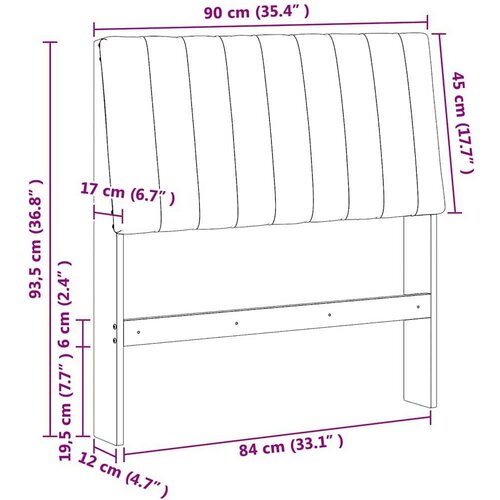 VidaXL tapecirani uzglavlje svijetlo siva 90 cm čvrsto borovo drvo Slike