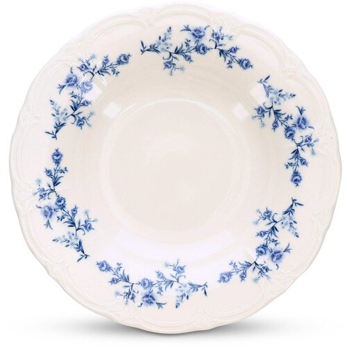 BonBistro Bel/moder ju&amp;scaron;ni porcelanast krožnik &amp;oslash; 23,5 cm Retro &amp;ndash; Slike