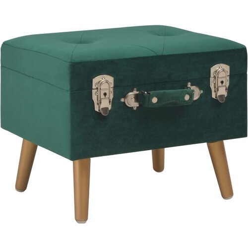 The Living Store Stolček s prostorom za shranjevanje 40 cm zelen žamet - Stolček, (21482132) Slike