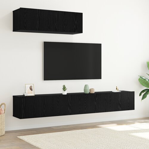 vidaXL 3-dijelni set TV ormara montiran na zid Crni hrast Konstruirano drvo Cijene