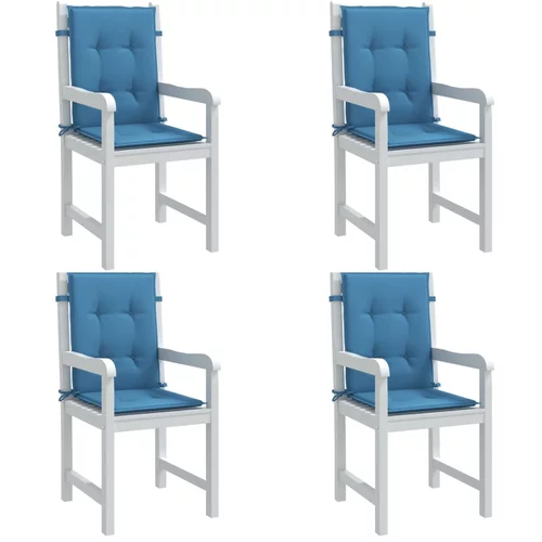  Jastuci za stolice 4 kom prošarano plavi 100x50x4 cm od tkanine