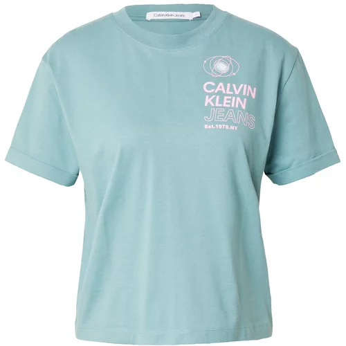 Calvin Klein Jeans Majica pastelno modra / pastelno roza / bela