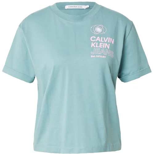 Calvin Klein Jeans Majica pastelno plava / pastelno roza / bijela