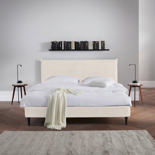 Livetastic OBLAZINJENA POSTELJA 180 cm x 200 cm , les, tekstil krem barve Cene