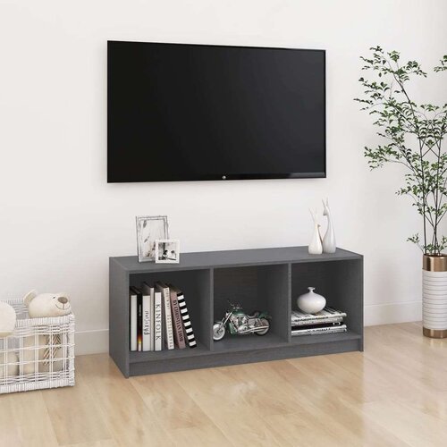 vidaXL TV ormarić sivi 104 x 33 x 41 cm od masivne borovine Cene