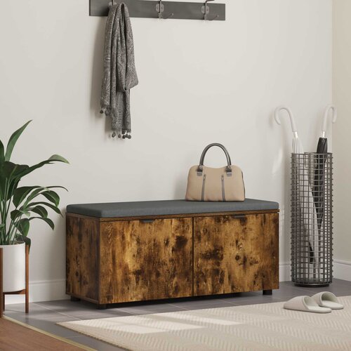  Klupa za hodnik s jastukom Dimljeni Hrast 100 x 38 x 46 cm Cene
