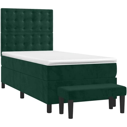 Box spring krevet s madracem tamnozeleni 80 x 200 cm bar&amp;scaron;unasti Slike