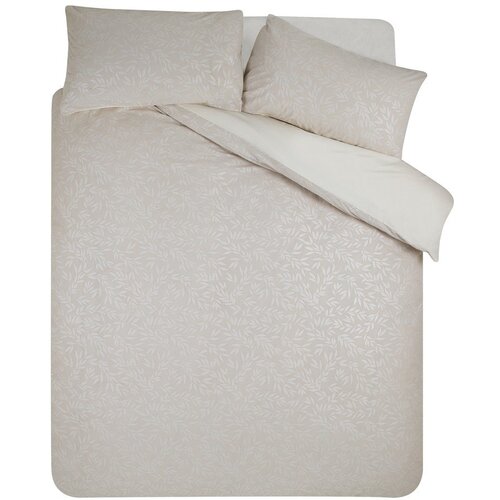 Catherine Lansfield Sivo-bež posteljina za bračni krevet od jacquarda 200x200 cm Corded Leaves – Cijene