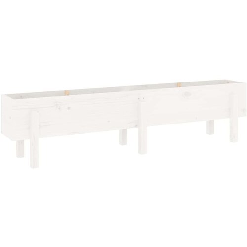 VidaXL Povi&amp;scaron;ena vrtna gredica bijela 160 x 30 x 38 cm masivna borovina Slike