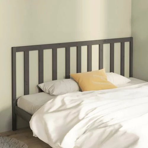  Uzglavlje za krevet sivo 206 x 4 x 100 cm od masivne borovine