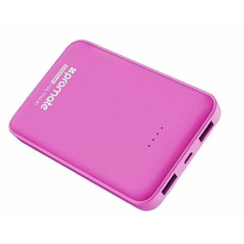 Promate VolTag-10 Power Bank 10000mA dual USB port pink Slike
