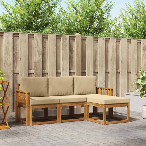  Set vanjskih sofa 4 kom. Prirodna i bež Smeđa 189,5 x 122,5 x 73 cm Cene