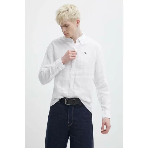 Abercrombie & Fitch Lanena srajca bela barva