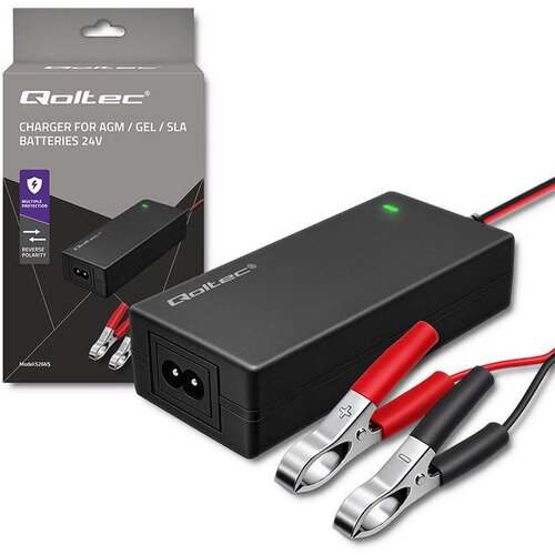 Qoltec 52665 Automatic charger for AGM GEL STD batteries | 24V charger | 2A | 48W | LED | 1.8m cable Cijene
