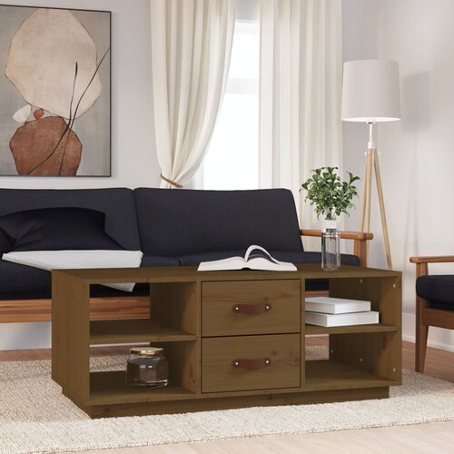 vidaXL Stolić za kavu boja meda 100 x 50 x 41 cm od masivne borovine Cijene