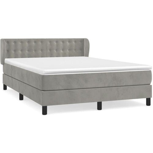 Maison Chic Box spring postelja - Vzmetna postelja z vzmetnico svetlo siv 140x190 cm žamet SL14961, (21900523) Cene