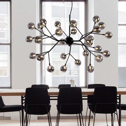 Luna 118 visilica  27*G4(220V) black/smoked glass Cene