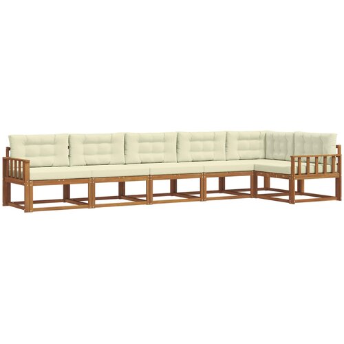  Set vanjskih sofa 6 kom. Prirodna i krem Smeđa 406 x 168,5 x 73 cm Slike