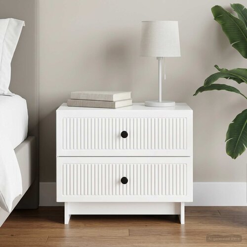  Noćni ormar s ladicama Bijela visokog sjaja 62 x 34,5 x 47,5 cm Cene