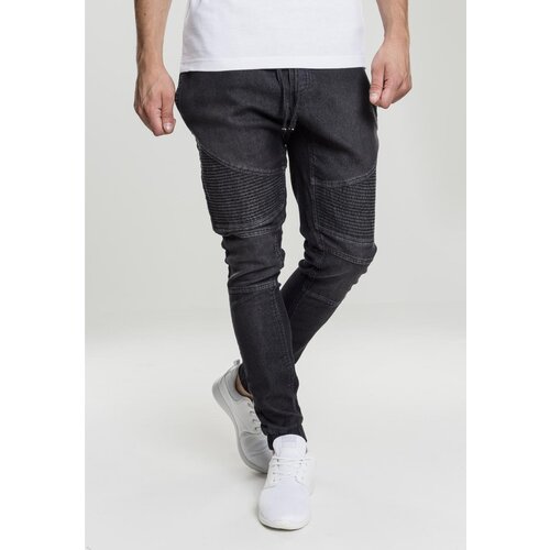 Urban Classics Biker Denim Jogpants black washed Slike