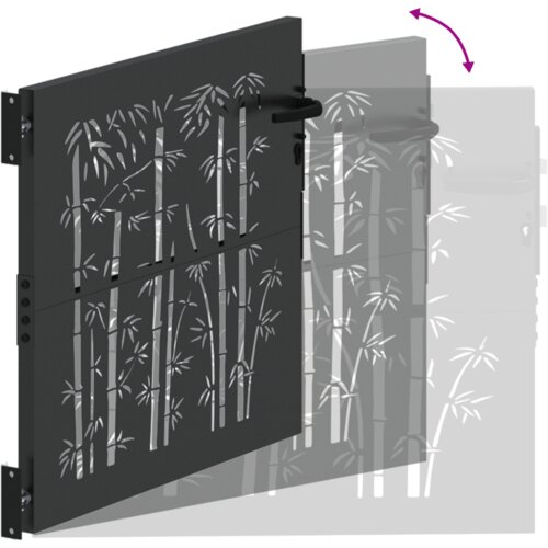 vidaXL Vrtna vrata Drugo Črna 105 x 100 cm Jeklo s prašnim premazom Cene