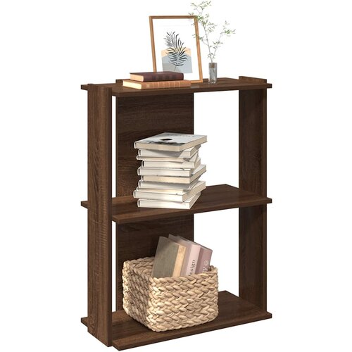 VidaXL Regal za knjige s 3 razine smeđa boja hrasta 60x30x80 cm drveni Slike