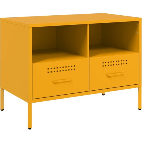 Maison Chic TV omarica - TV stojalo - Televizijska omarica gorčično rumena 68x39x50,5 cm jeklo, (21699485) Slike