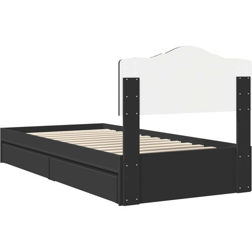  Krevet s od storage Crna 70 x 190 cm Konstruirano drvo Slike