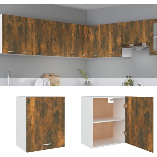 VidaXL Viseča omarica dimljeni hrast 50x31x60 cm konstruiran les Slike